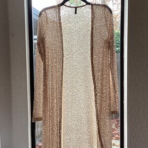 Elegant Brown Sheer Tunic Top